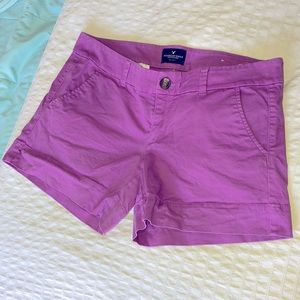 Purple cargo shorts